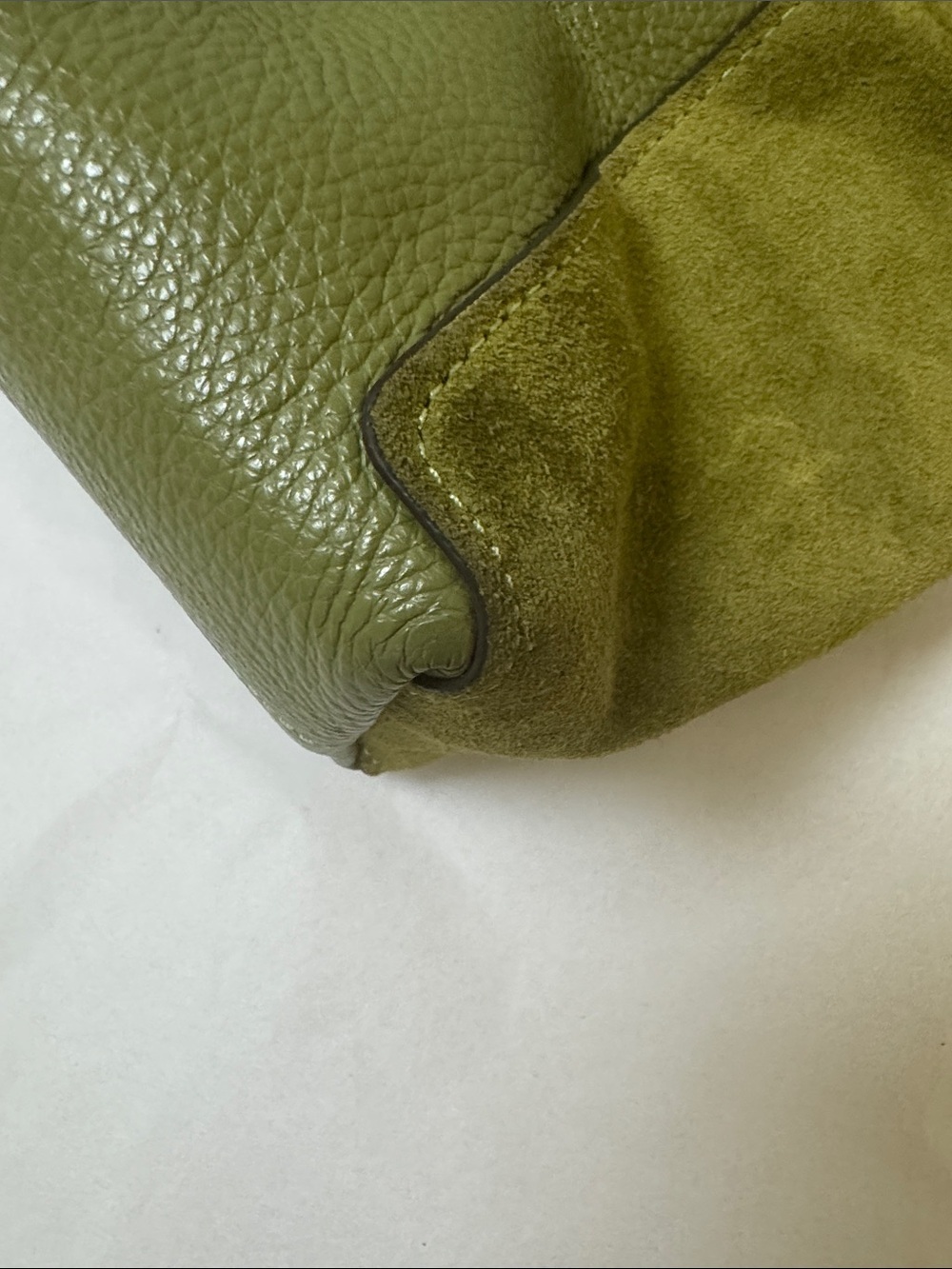 Coach Kasey Olive Green Leather & Suede Two-way Crossbody with gunmetal hardware - Picture 8 of 17